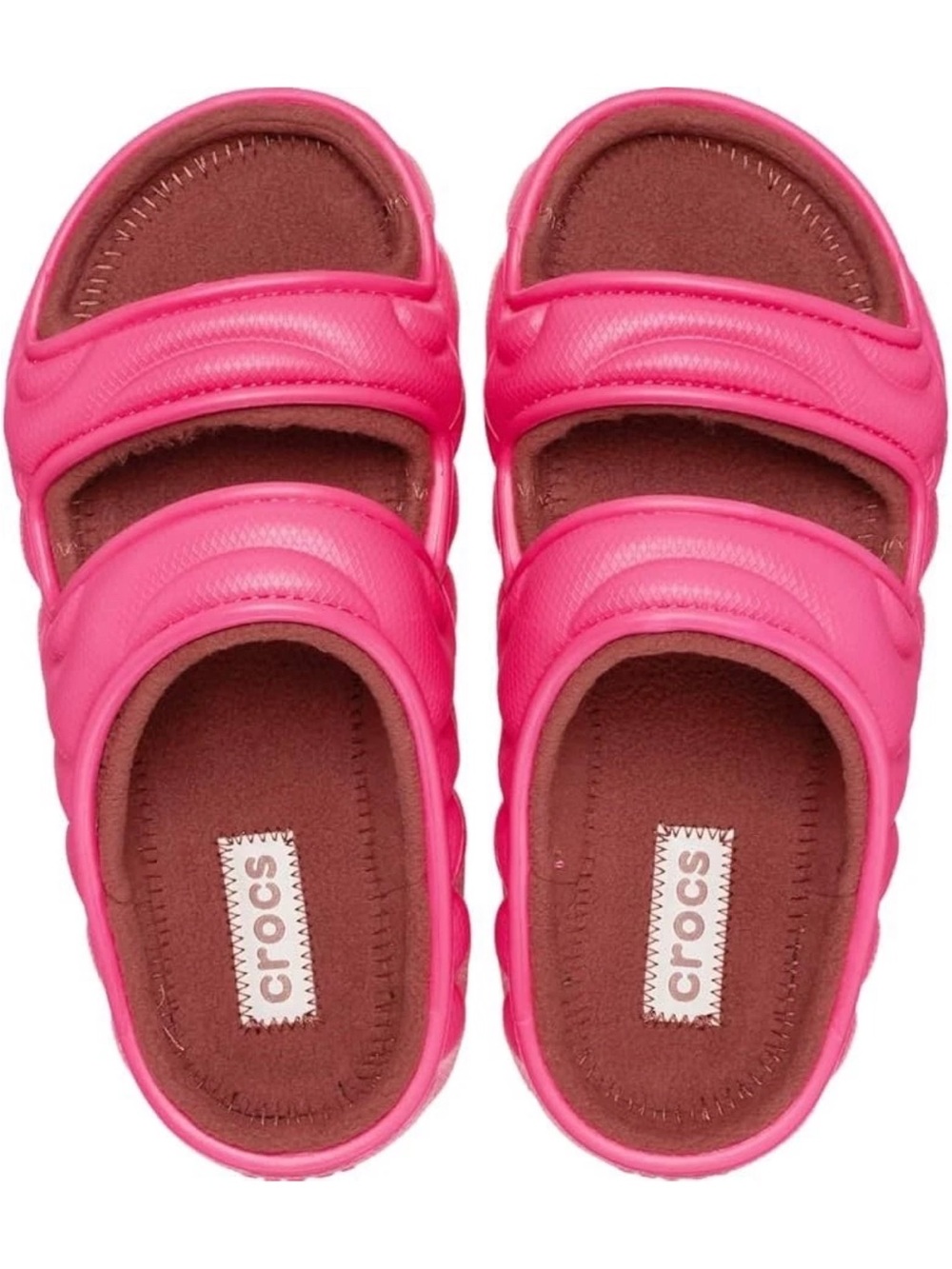 NWT Crocs Classic Cozzzy Overpuff Sandal Men's 8 Women's 10 Dragon Fruit